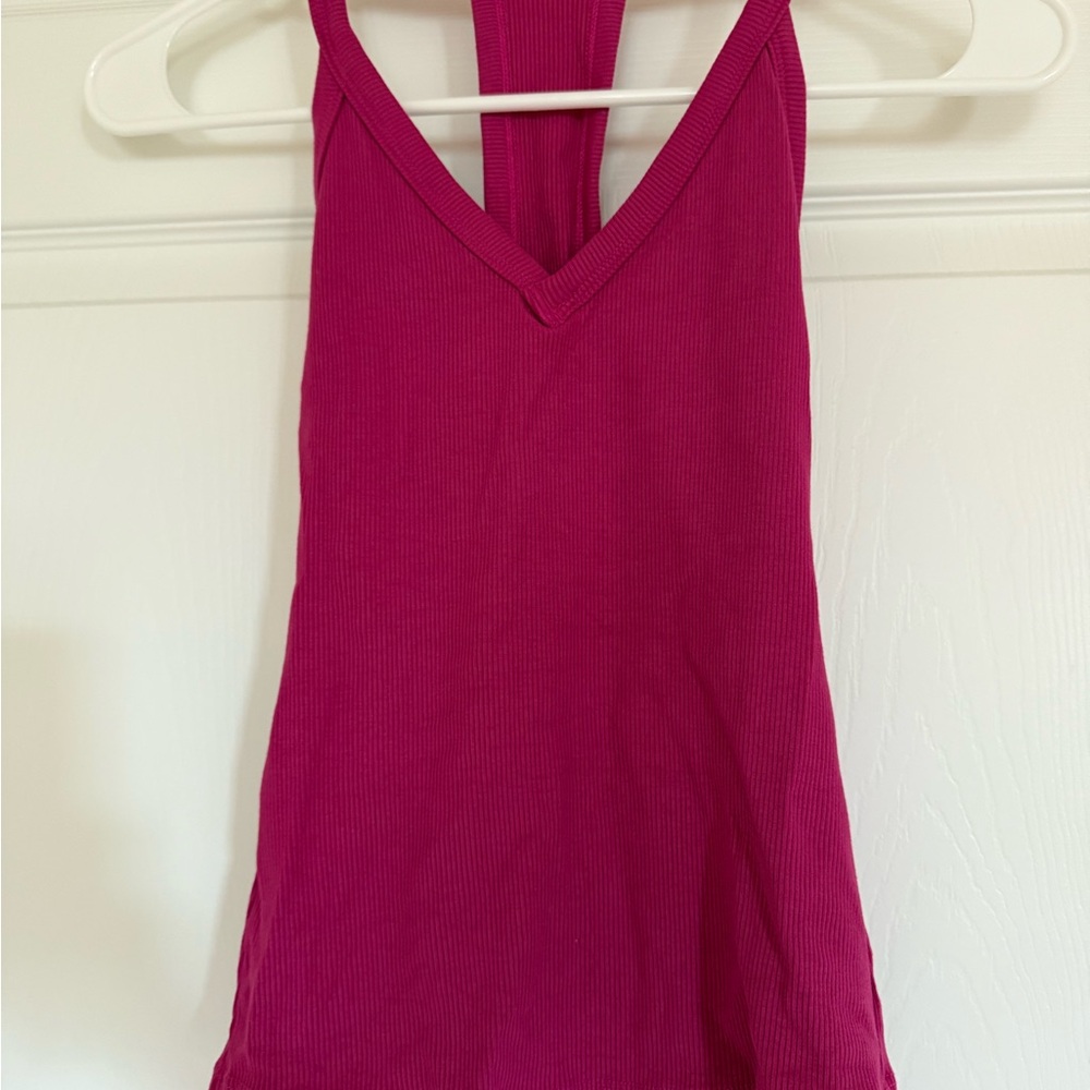 Vibrant Pink V-Neck Tank Top